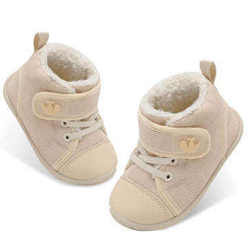 FEETCITY Infant Winter Boots Boys Girls Baby Fleece Ankle Boots Infant Slippers Socks Shoe Toddler Warm Winter Shoes 12-18 month