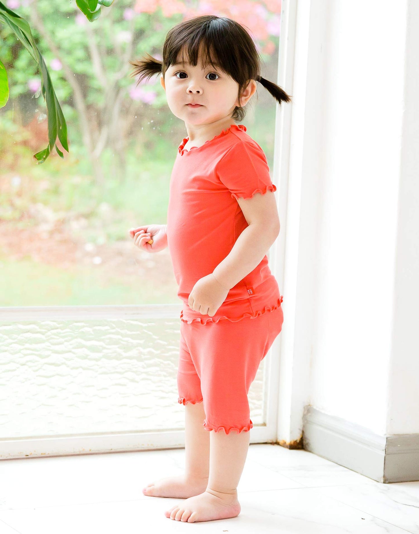 Vaenait Baby Infant Kids Toddler Short Sleeve Sleepwear Pajamas 2Pcs Set Shirring Hotpink L