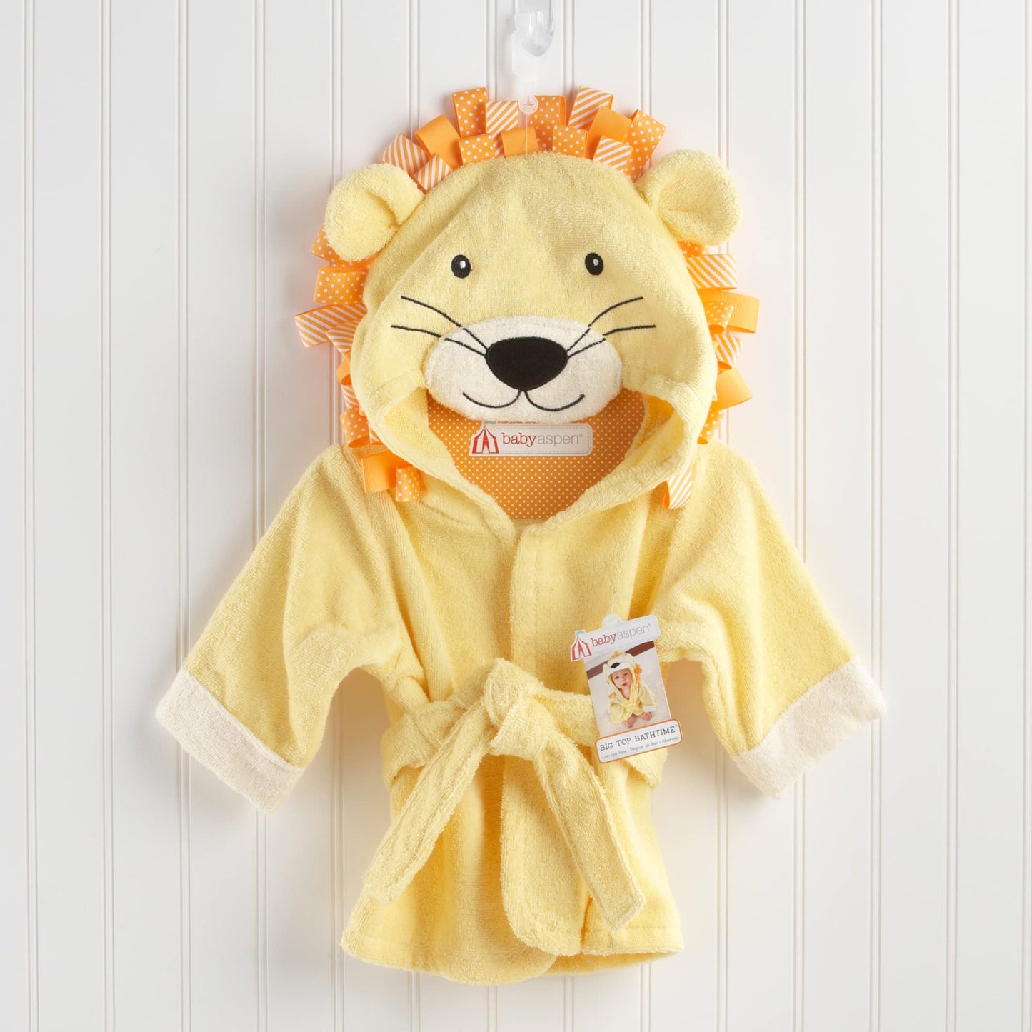 Baby Aspen 'Big Top Bath Time Lion Hooded Towel/Robe, 0-9 Months