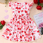 Nubeehoho Baby Girls Dress Ruffled Sleeve Pink Heart Print Summer Dresses Toddler Birthday Sundress Valentine'S Day Outfits 6-7