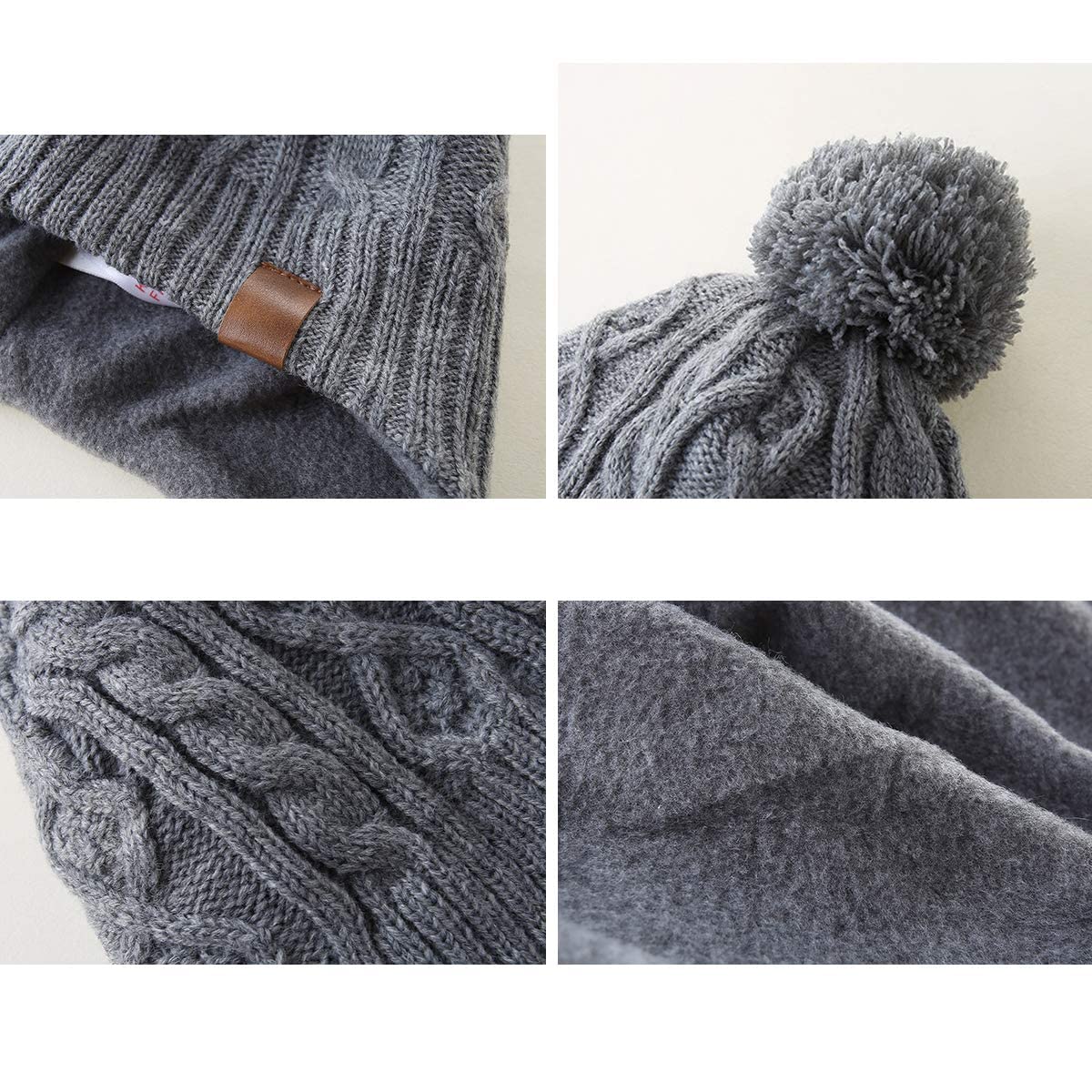 Lmlalml Boys Winter Hat Earflap Knitted Beanie For Kids Warm Fleece Lined Thicken Hat For Baby