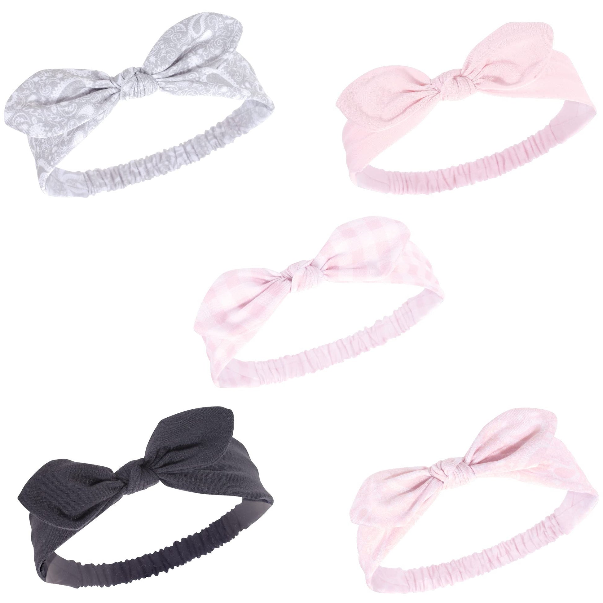 Hudson Baby Unisex Cotton And Synthetic Headbands, Pink Bandana, 0-24 Months