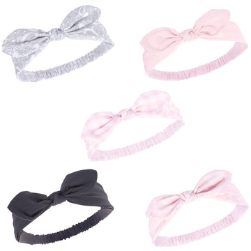 Hudson Baby Unisex Cotton And Synthetic Headbands, Pink Bandana, 0-24 Months
