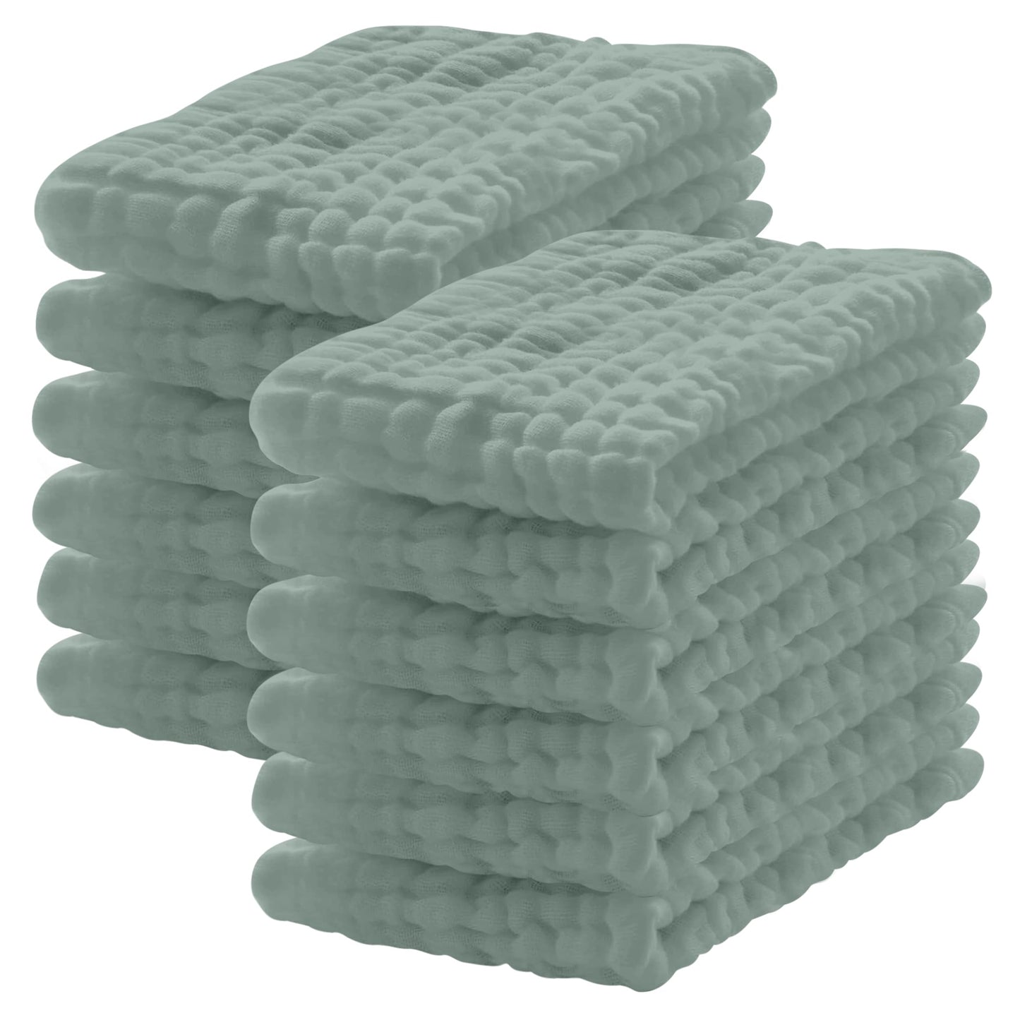 Lovely Care 12 Pack Muslin Burp Cloths 100% Cotton Muslin Cloths Large 20x10 Extra Soft and Absorbent Baby Burping Cloth - G