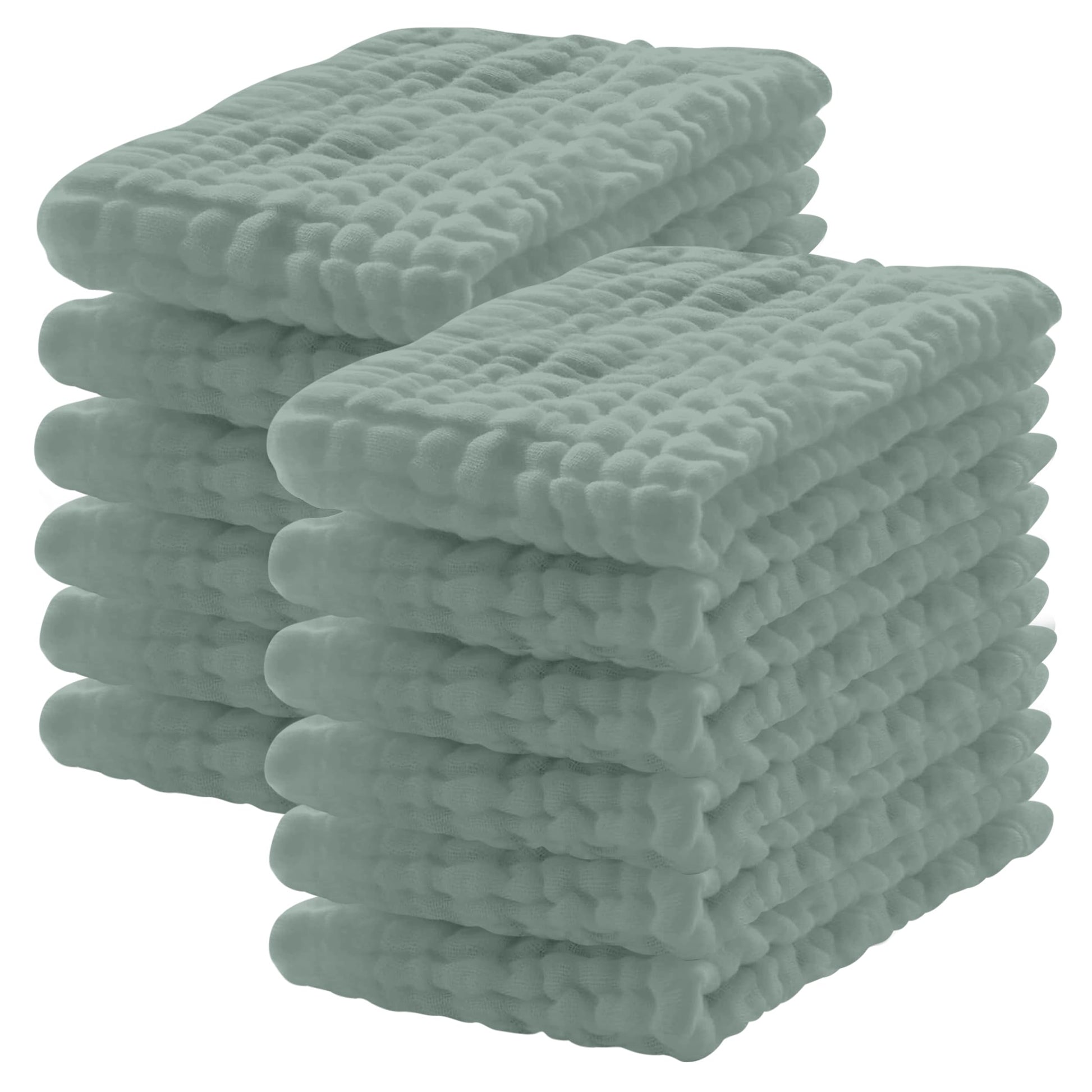 Lovely Care 12 Pack Muslin Burp Cloths 100% Cotton Muslin Cloths Large 20x10 Extra Soft and Absorbent Baby Burping Cloth - G