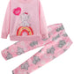 Retsugo Toddler Girl Elephant Clothes Elephant Print Winter Outfits Spring Long Sleeve Shirt Top Animal Pants Set Girls Tracksui