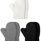SATINIOR 3 Pairs Toddler Magic Stretch Mittens Little Girls Knit Mitten Baby Boys Soft Winter Knitted Gloves(Black,White,Gray,4-