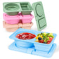4-Pack Silicone Reusable Snack Containers With Lids | Double Compartment Leak-Proof Bento Boxes For Sauce, Condiments & Fruits, 