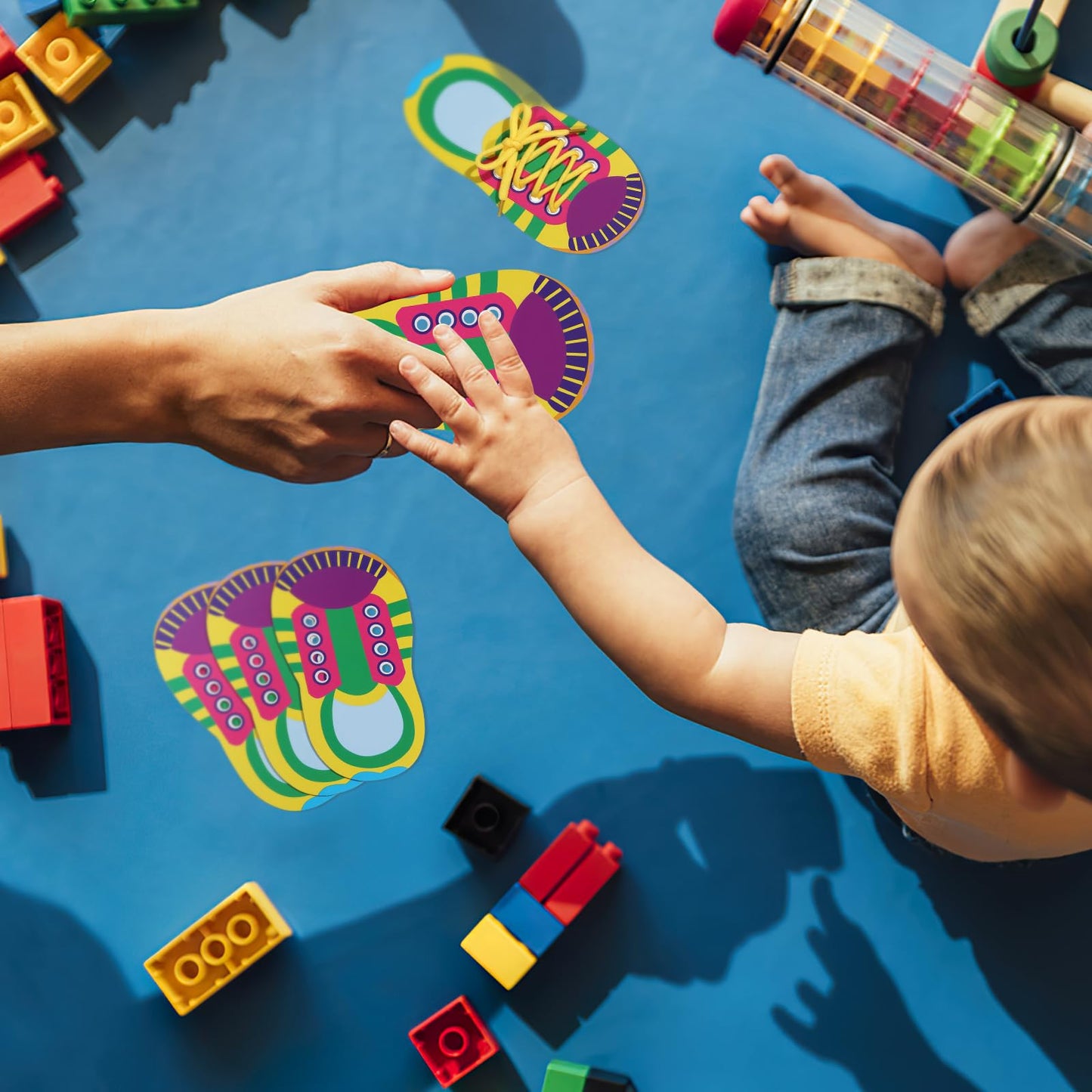 NUOBESTY Shoelace Threading Teaching Toys Learn to Tie Shoelaces Toy Kids Toddlers Fine Motor Skills Toy Early Educational Toys,