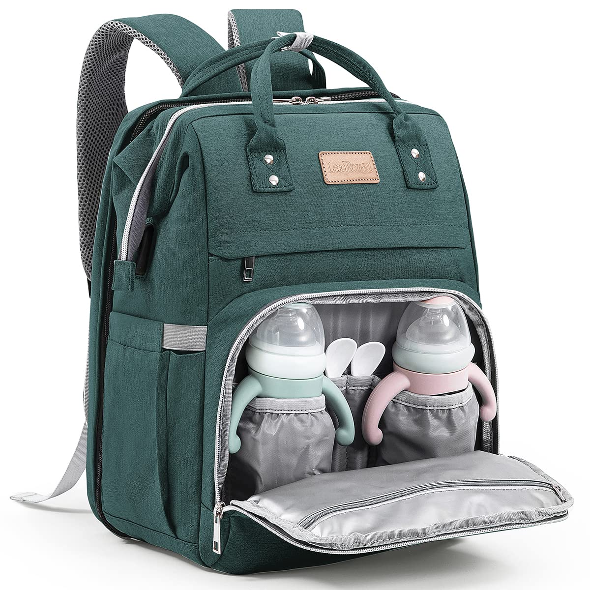 Diaper Bag Backpack, Large Capacity Multifunction Diaper Backpack with Changing Pad for Boy Girl, Travel Baby Bag for Moms Dads,