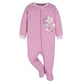 Gerber Baby Girls 4 Pack Sleep 'N Play Footie Lavender Garden Preemie