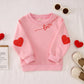 Ritatte Mommy And Me Valentine'S Day Outfit Love Heart Graphic Family Matching Sweatshirt Crewneck Long Sleeve Pullover Top(120,
