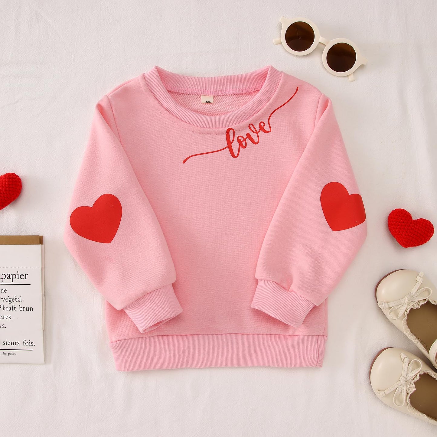 Ritatte Mommy And Me Valentine'S Day Outfit Love Heart Graphic Family Matching Sweatshirt Crewneck Long Sleeve Pullover Top(110,