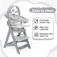 Wooden High Chair With Baby Bouncer - Convertible Baby Highchair With Tray - Adjustable High Chair For Babies/Toddlers/6 Months