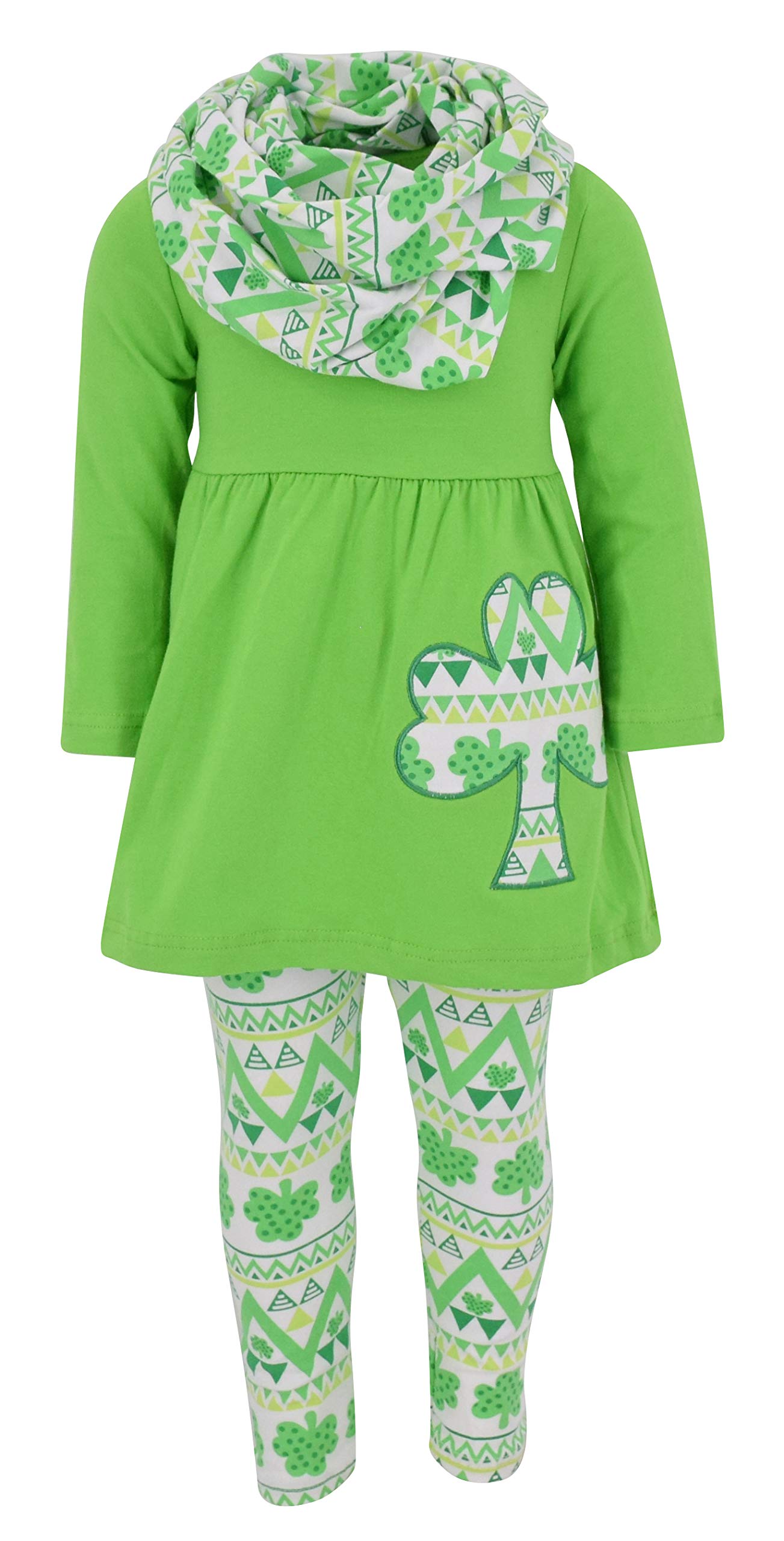 Unique Baby Girls St Patrick 'S Day Repeating Clovers Legging Set (10/5Xl, Green)