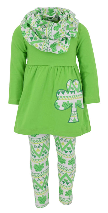 Unique Baby Girls St Patrick 'S Day Repeating Clovers Legging Set (10/5Xl, Green)