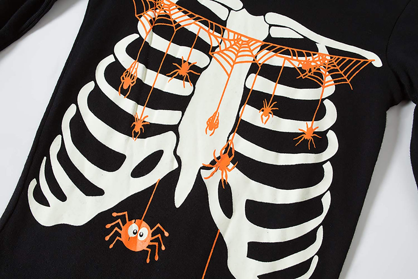 Kikizye Halloween Glow In The Dark Skeleton Sleepwear Baby Boys Girls Long Sleeve Pajamas 100% Cotton Pjs Infant Black Size 18-2