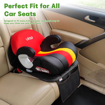 Siivton Car Seat Protector For Kids, Anti-Slip Design, Thick Padding, Prevents Seat Marks, 2 Storage Pockets For Toys & Snacks,