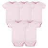 Gerber Baby 5 Pack Onesies Multi-Packs Bundle Interlock 180 Gsm, Light Pink, 6-9 Months