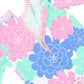 RuffleButts Baby Girls UPF 50+ Sun Protection Floral Printed Long Sleeve One Piece Rash Guard Swimsuit with Zipper - Pastel Peta
