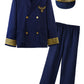 Relibeauty Kids Pilot Uniform Deluxe Costume Role Play Set With Jacket Trousers And Hat, 14-15/160