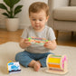 Wooden Baby Toys, 6-in-1 Newborn Learning Educational Sets Includes Mirror Spinning Drum, Rain Stick, Soft Cloth Books, Shape So