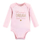 Hudson Baby Unisex Baby Cotton Long-Sleeve Bodysuits, Mom Dad Floral, 9-12 Months