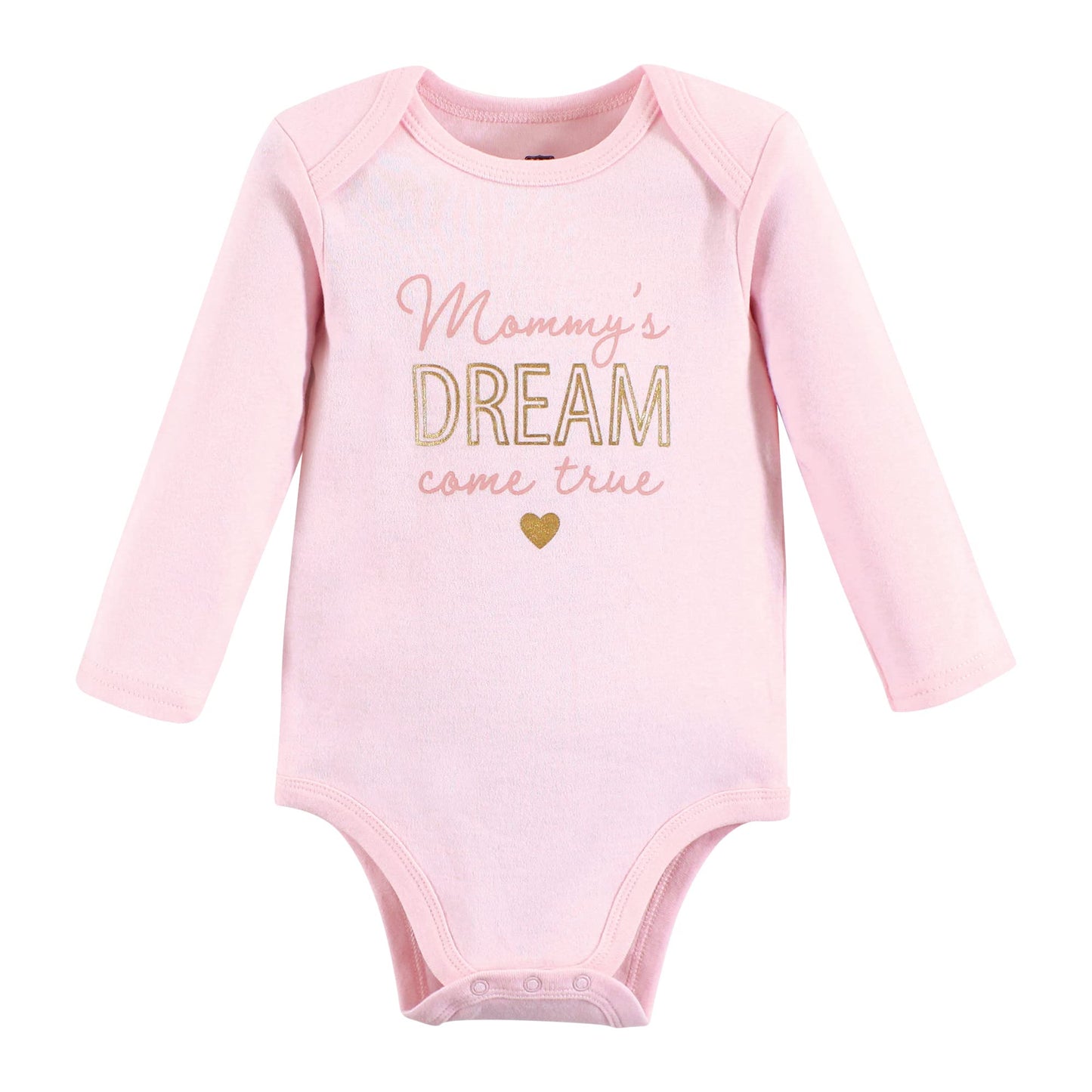 Hudson Baby Unisex Baby Cotton Long-Sleeve Bodysuits, Mom Dad Floral, 9-12 Months
