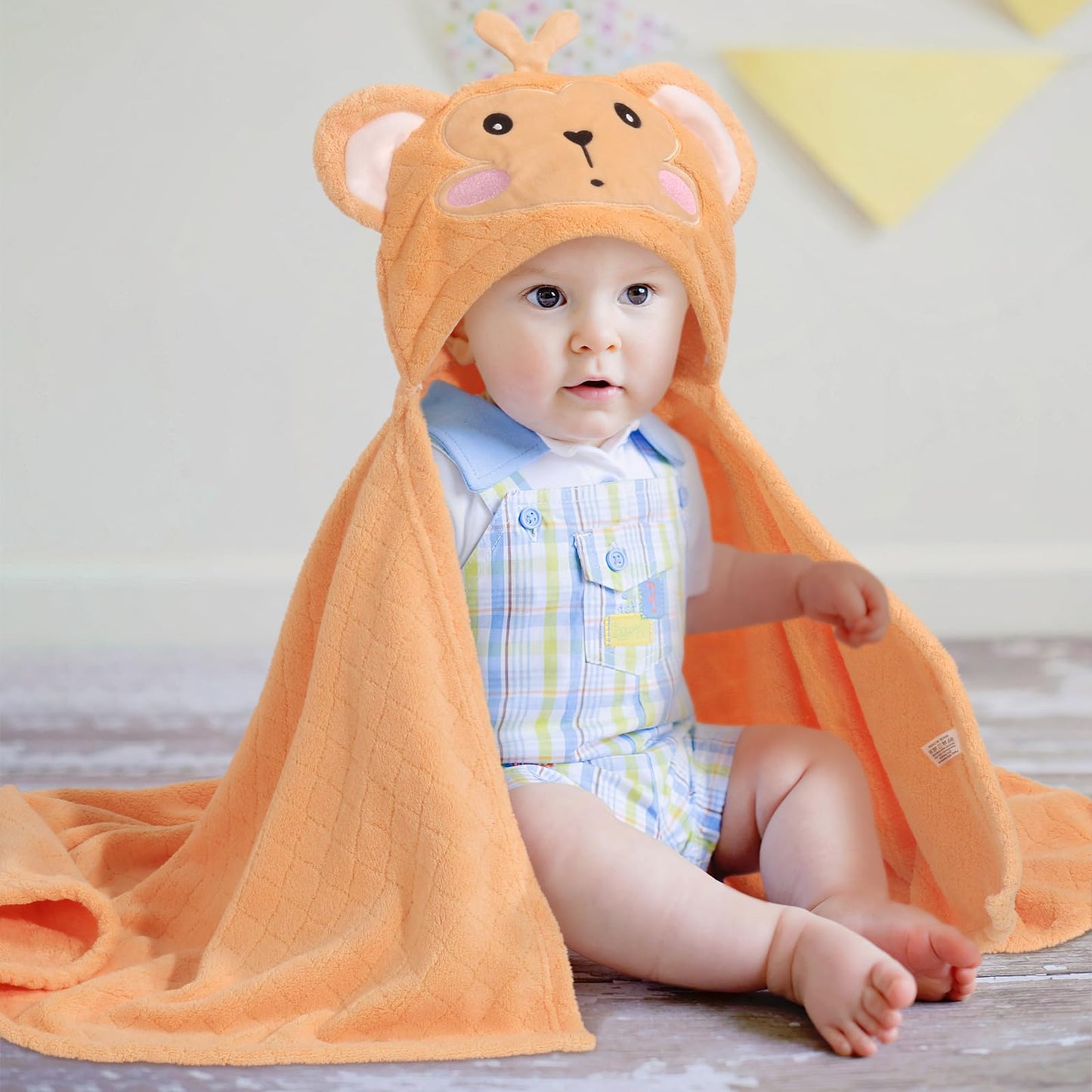 Wodhoy Toddler Towels For Boy, 2 Pcs 50'X32' Hooded Baby Towels Boy,Thick Absorbent Bath Towels For Kids, Coral Fleece Animal