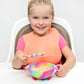 Primastella Unbreakable Silicone Non-Slip Bowl And Chew Spoon Set For Babies And Toddlers (Rainbow Swirl)