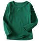 Kisbini Unisex Girls 100% Cotton Long Sleeve T-Shirt Top Tees Dark Green 4T