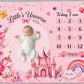 CLOTHINA Baby Monthly Milestone Photoshoot Blanket with Milestone Cards, Cotton, 115x95 cm, Animal Theme, 112 Months (Unicorn P