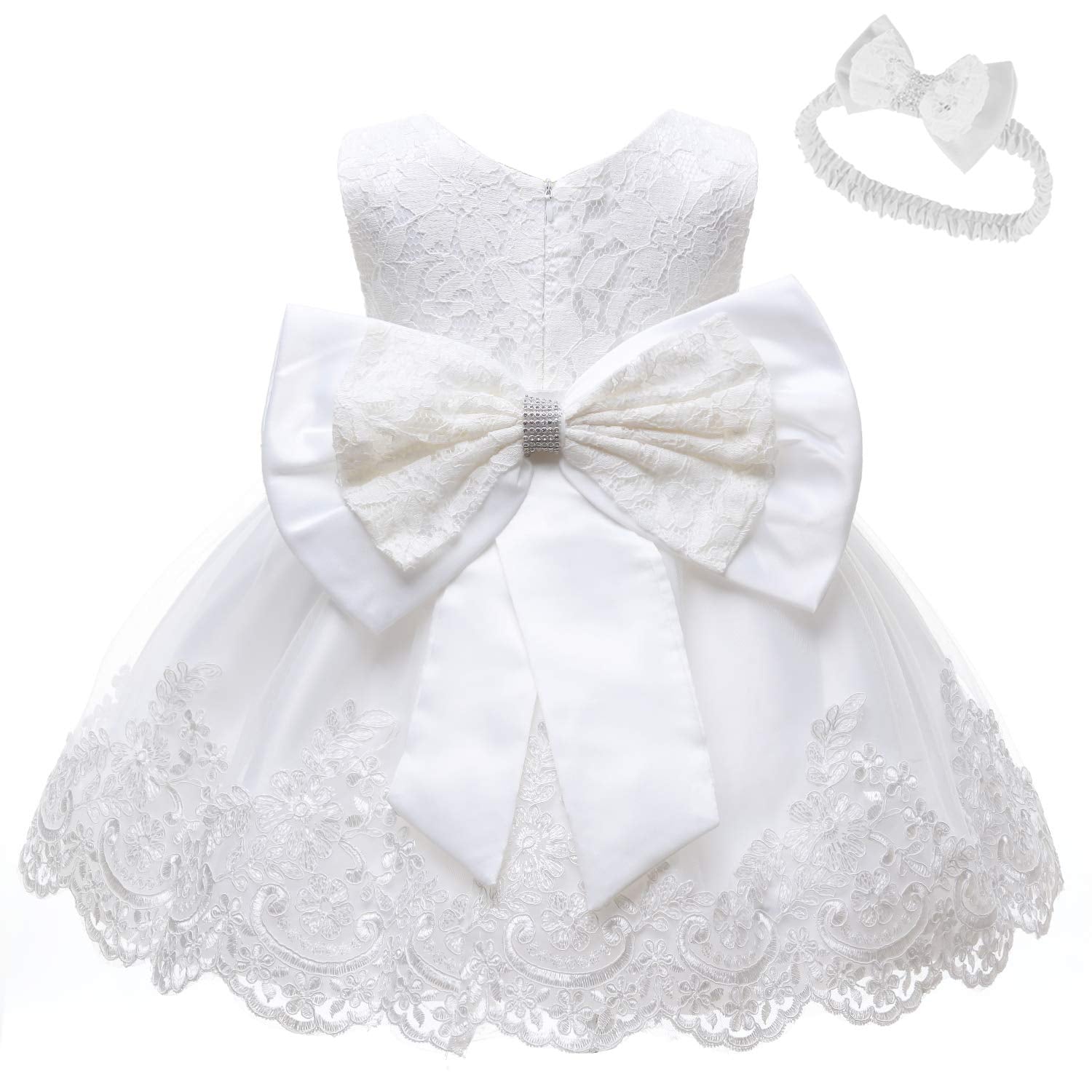 Lzh Baby Girl White Dresses 3-6 Months,Baptism Dresses Baby Girl Christmas Dress,Baby Girl Party Dress Wedding Pageant