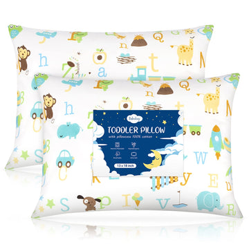 Toddler Pillow,13 X 18 Baby Pillows For Sleeping, Machine Washable Kids Pillow With Soft Cotton Pillowcase, Perfect For Travel,