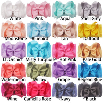 Yxiang 20Pcs Baby Bows Headbands 6' Big Newborns Bows Elastics Nylon Hairbands Ribbon Bow Hair Accessories For Newborns Infants