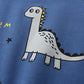 Toddler Baby Boy Clothing Sets Little Dinosaur Printed Long Sleeve Tops And Pants Kids 2Pcs Outfits (2-Blue, 2-3T)