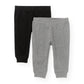 The Children'S Place Baby Boys' 2 Pack Cotton Pants, H Grey/Black, 3-6 Months