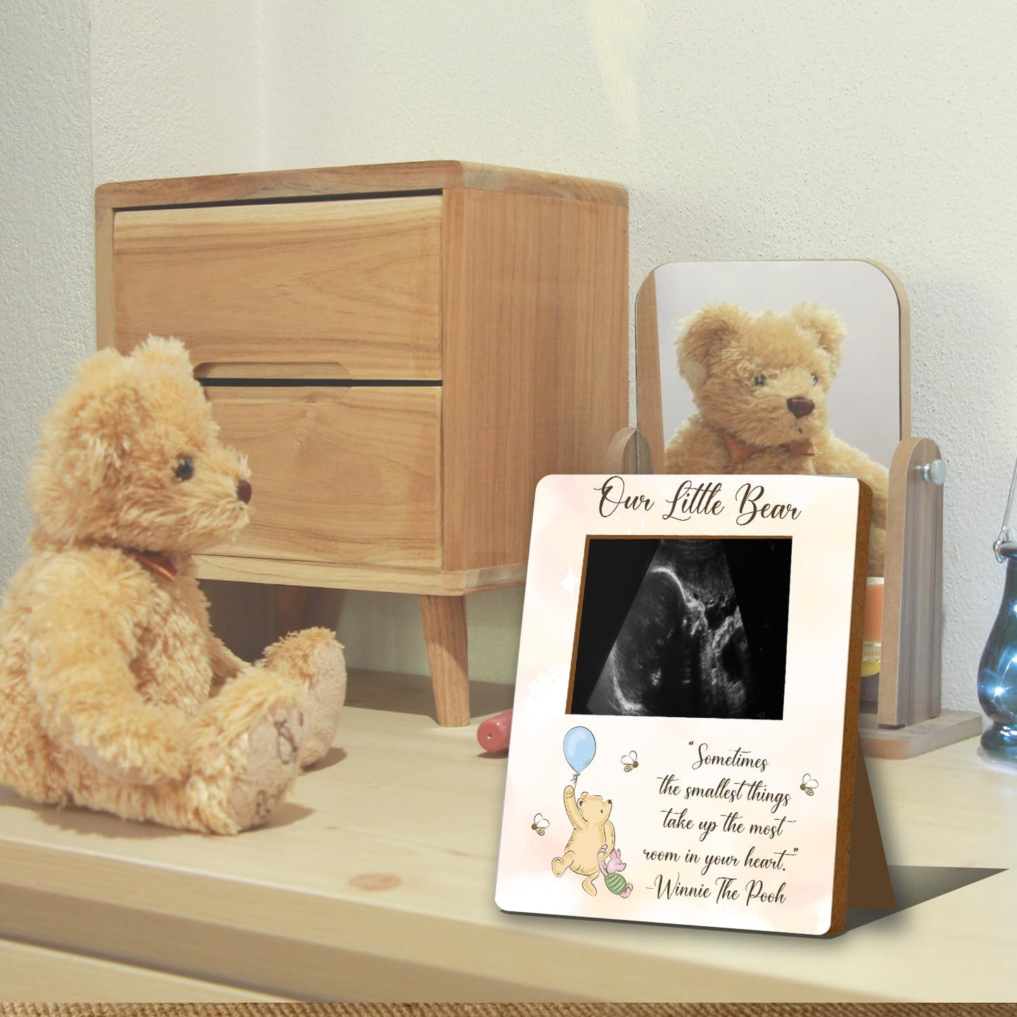 Winnie Pregnancy Keepsakes: Ultrasound & Gender Reveal Frames, Baby Shower Decor & Signs