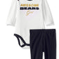 Nfl Chicago Bears 3 Pack Bodysuit Footed Pant And Cap Registry Gift Set, Bluewhite Chicago Bears, 6-9M