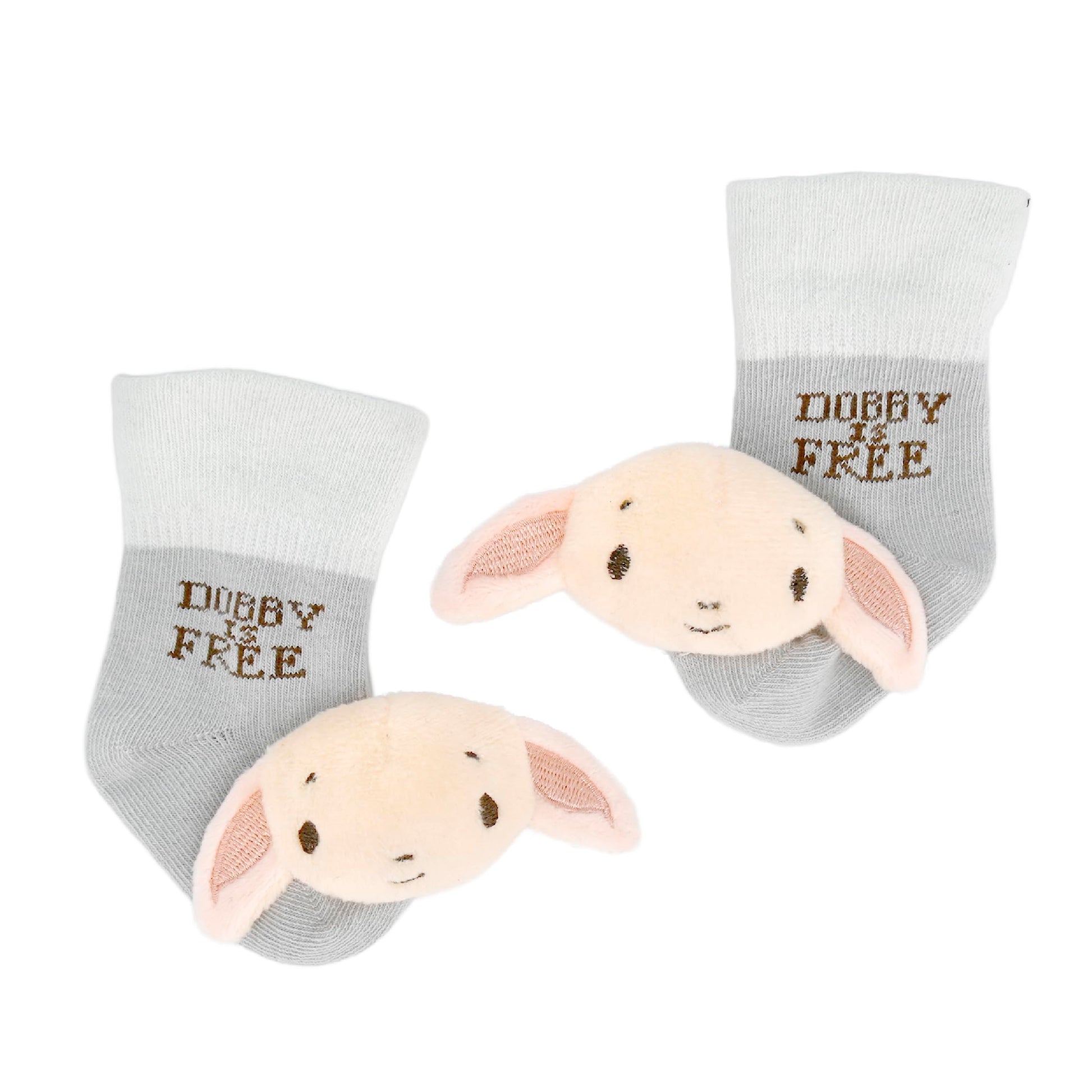 Kids Preferred Harry Potter Dobby Baby Infant Rattle Socks with Dobby Plush Rattle and Dobby is Free - Soft Baby Sock Feet Rattl