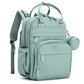 Babbleroo Sage Green Unisex Baby Essentials Backpack - Spacious Diaper Bag With Changing Pad, Stroller Straps & Pacifier Case