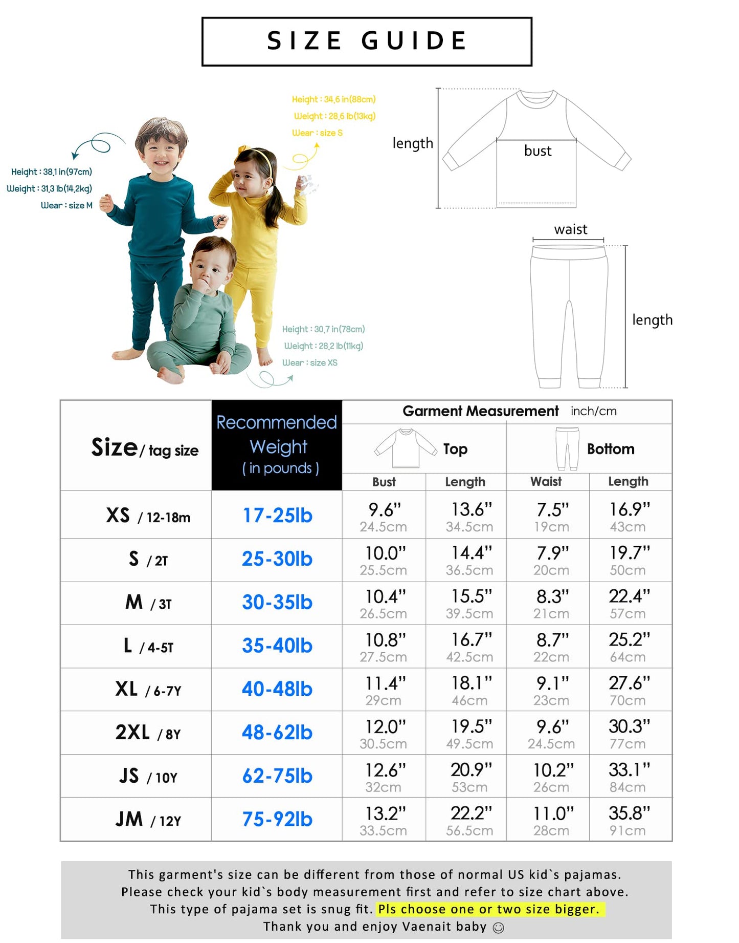 Vaenait Baby Kids Toddler Cotton Sleepwear Pajama Pjs 2Pcs Set Basic Brown L