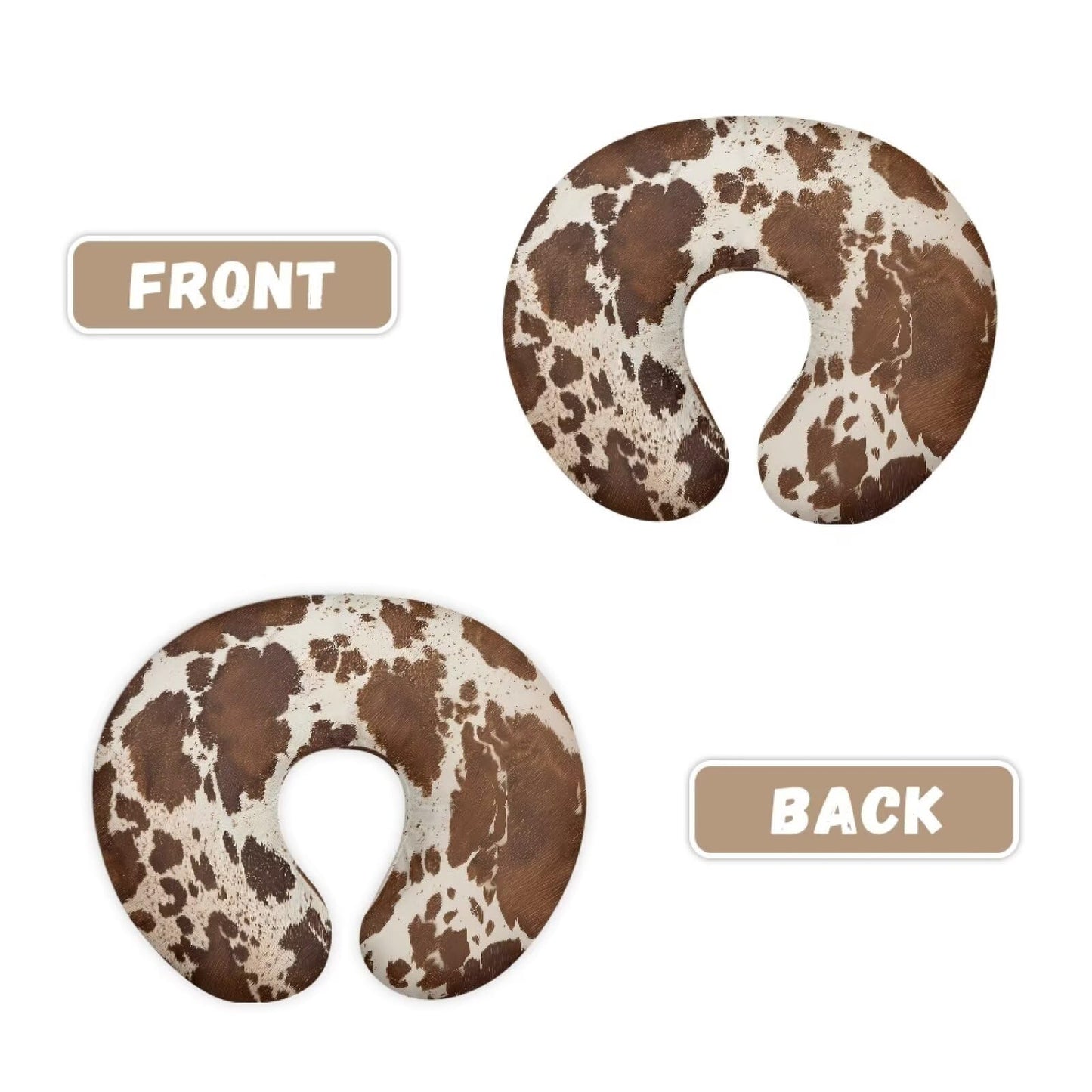 Tongluoye Brown Cow Hide Nursing Pillow Cover For Baby Girl Boy Stretchy Breastfeeding Pillow Slipcover With Hidden Zipper Nursi