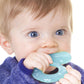 Nuby Silicone Teethe-EEZ Teether with Bristles, Includes Hygienic Case, Aqua (Pack of 1)