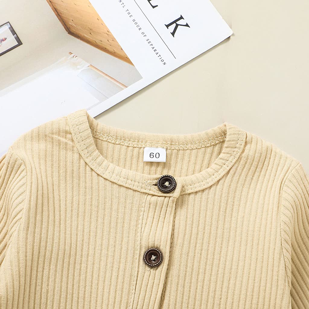 Iddolaka Newborn Baby Boy Girl Long Sleeve Romper Jumpsuit Bodysuit One Piece Coverall Outfit Fall Winter Clothes(F-Long Sleeve