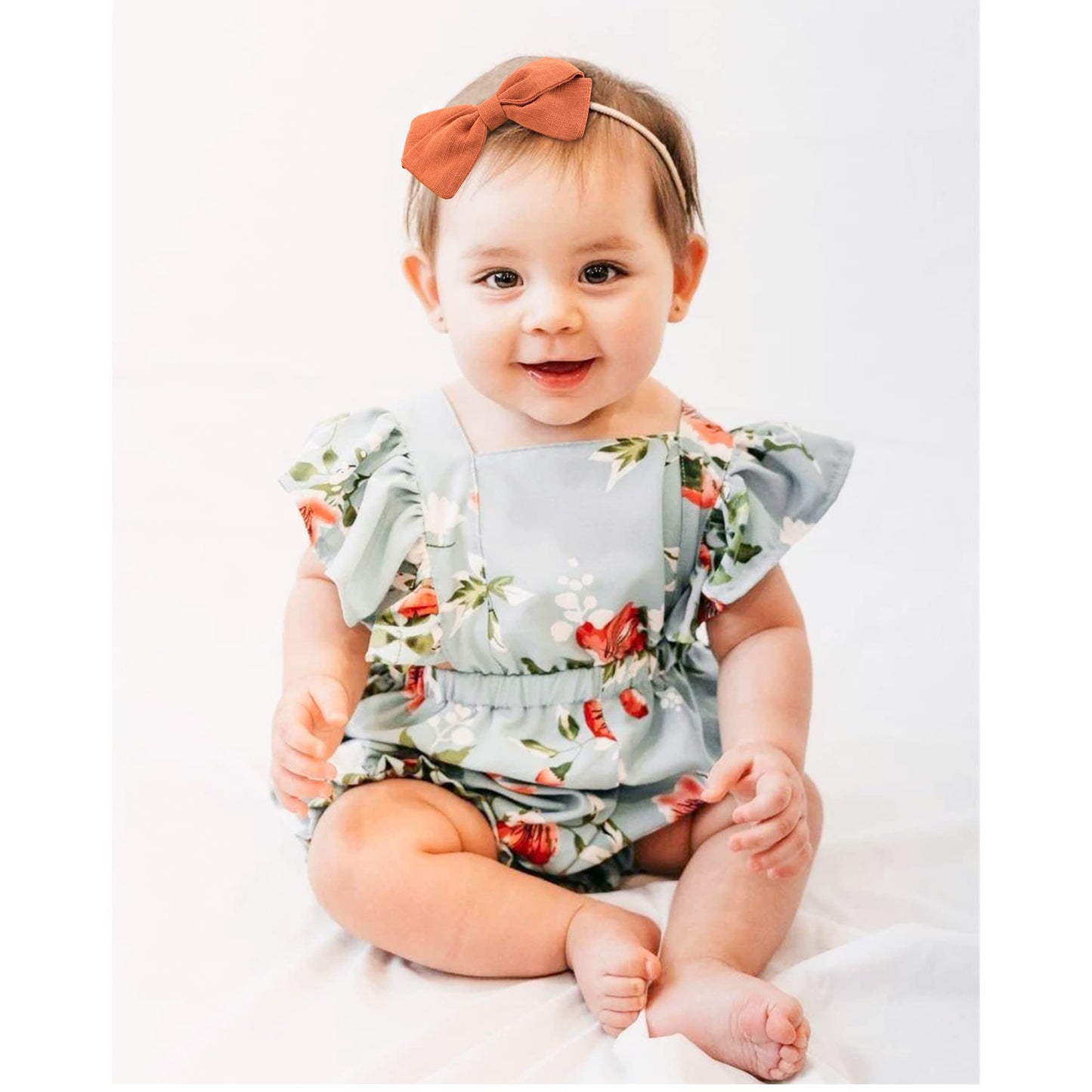 30 Pcs Baby Headbands Girls Hair Bows Nylon Hairbands With Linen Bows Handmade Head Accessories For Infant Newborn Toddlers Kids