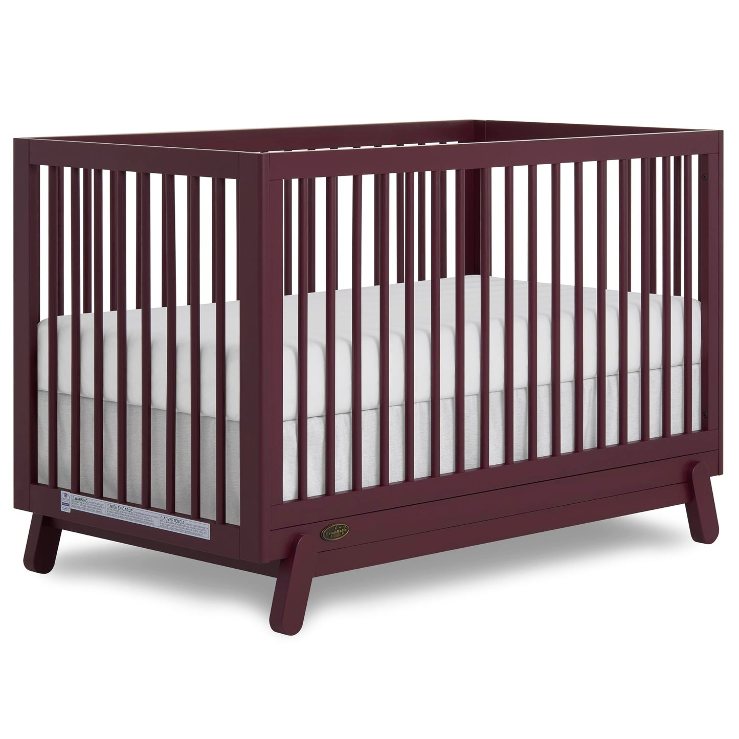 Dream On Me Hygge 5-in-1 Convertible Full-Size Baby Crib in Auburn, GreenGuard Gold & JPMA, Converts to Toddler, Day & Full-Size