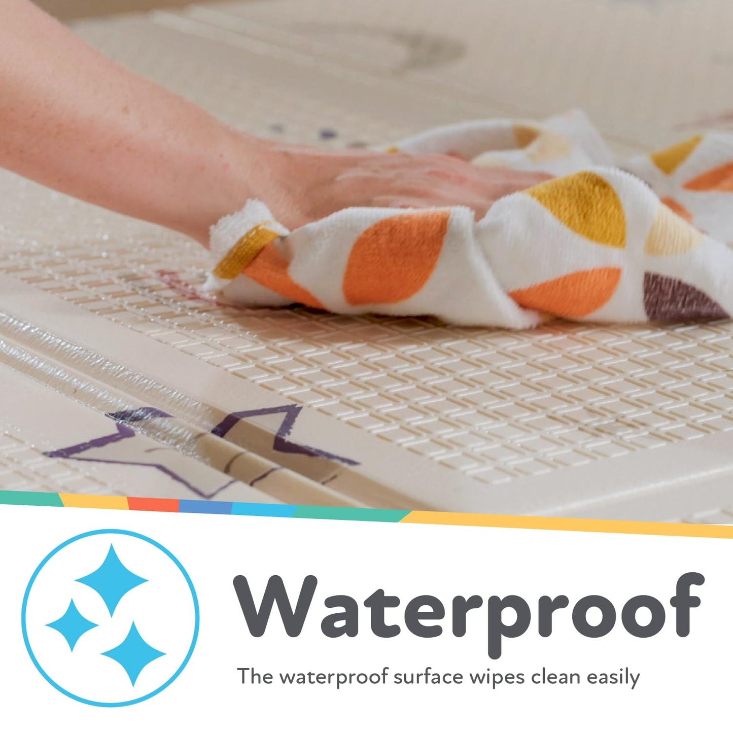 Nuby Reversible Baby Floor Mat - Foldable and Lightweight Foam Infant Play Mat - 77 x 58 - Easy Storage and Travel - Car Tracks/