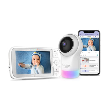 Hubble Connected Nursery Pal Glow+ Smart Baby Monitor With 5' Parent Unit And Wi-Fi Viewing Via Free App - 7-Color Night Light,