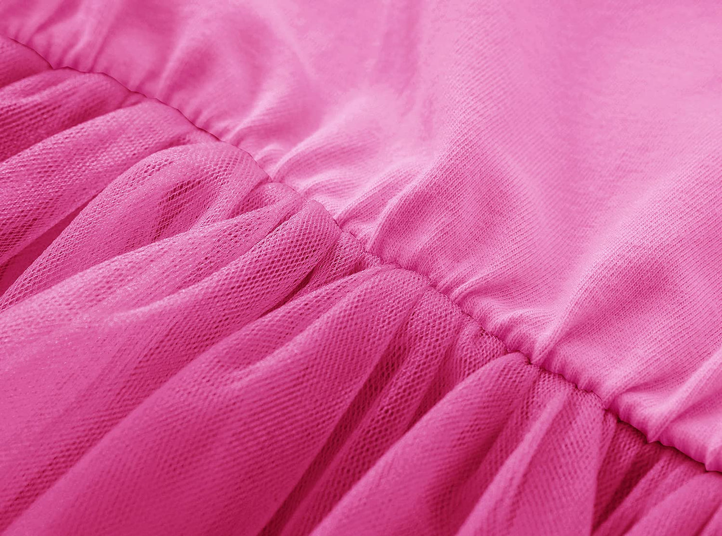 Lyxiof Girls Tutu Dress Casual Tulle Summer Solid Color Ruffle Sleeve Dress Rose Red 110Cm